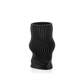 La'Medore Linear Siyah 3D 21x21x38 cm Büyük Vazo