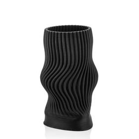La'Medore Linear Siyah 3D 21x21x38 cm Büyük Vazo