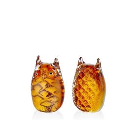 La'Medore Owl 9.5x6.5x13 cm Yellow Glass Decor