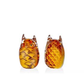La'Medore Owl 9.5x6.5x13 cm Yellow Glass Decor