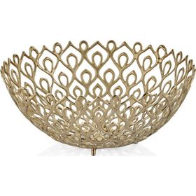 La'Medore Peacock Gold Yuvarlak 47x47x19 cm Büyük Dekoratif Kase