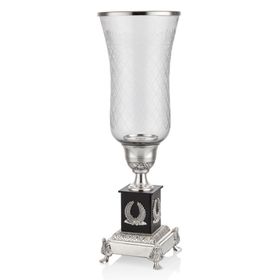La'Medore Silver 18 x 18 x 55 cm Ramones Uzun Cam Mumluk