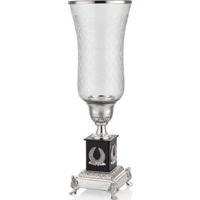 La'Medore Silver 18 x 18 x 55 cm Ramones Uzun Cam Mumluk