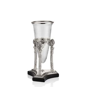 La'Medore Zeus Konik Camlı Silver 23x23x45 cm Küçük Boy Vazo
