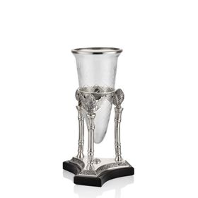 La'Medore Zeus Konik Camlı Silver 23x23x45 cm Küçük Boy Vazo
