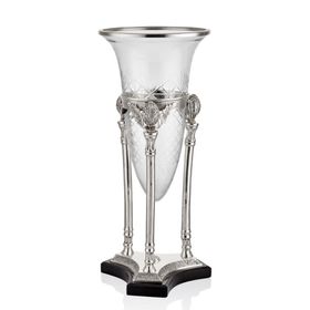 La'Medore Zeus Konik Camlı Silver 25.5x25.5x59.5 cm Büyük Boy Vazo