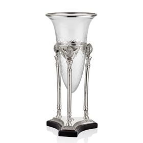 La'Medore Zeus Konik Camlı Silver 25.5x25.5x59.5 cm Büyük Boy Vazo