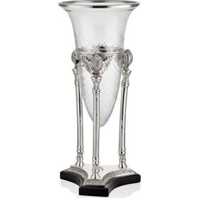 La'Medore Zeus Konik Camlı Silver 25.5x25.5x59.5 cm Büyük Boy Vazo