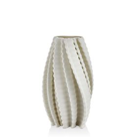 La'MeVazodore Abstract Spiral Beyaz 3D 19x20x35 cm Vazo