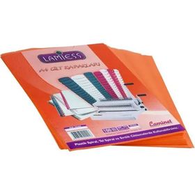 Lamiess 100'lü Şeffaf Turuncu A-4 160 Mıc.Şeffaf Cilt Kapağı