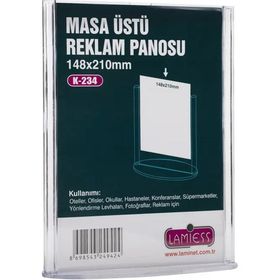 Lamiess K-234 3'lü Dikey Masaüstü Reklam Panosu