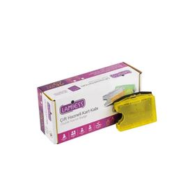 Lamiess Lms 211 25'li Şeffaf Sarı Yatay Dikey Çift Hazneli Kart Kabı