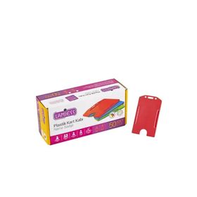 Lamiess Lms 214 50'li Kırmızı Yatay Plastik Kart Kabı