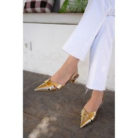 Laminta GEZY Gold Kadın Topuklu Ayakkabı
