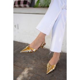 Laminta GEZY Gold Kadın Topuklu Ayakkabı