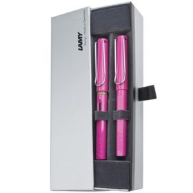 Lamy Safari Parlak Pembe Dolma-Roller Kalem Seti