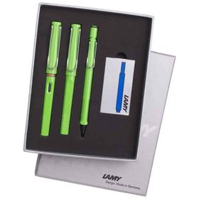 Lamy SFR-3EL Safarı Kadife Elma Yeşili Dolma Kalem & Tükenmez Kalem & Versatil Kalem Seti