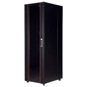 Lande 36U 600x800 Siyah Tekerlekli Rack Kabin