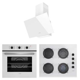 Lanova Mano 2106TW01 - G16400-202 - 3220W6 Beyaz 3'lü Cam Ankastre Set