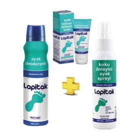 Lapitak 150 ml Ayak Deodorantı + Koku Önleyici 125 ml Ayak Spreyi + Ayak Kokusu Önleyici 60 ml Krem