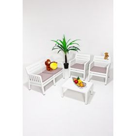 Lara Beyaz 2+1+1 S Bahçe Oturma Grubu
