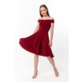 Laranor 14L1062 Bordo Madonna Yaka Elbise