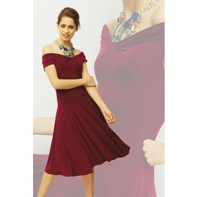 Laranor 14L1062 Bordo Madonna Yaka Elbise