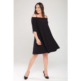 Laranor 17LB9090 Siyah Madonna Yaka İp Askılı Kadın Elbise