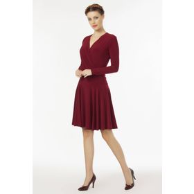Laranor 19l6440 Bordo Kruvaze Yaka Elbise