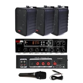 Lastvoice Black Large Paket-2 Hoparlör ve Anfi Anons Ses Sistemi Seti