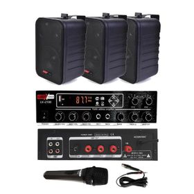 Lastvoice Black Large Paket-2 Hoparlör ve Anfi Anons Ses Sistemi Seti