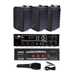 Lastvoice Black Large Paket-2 Hoparlör ve Anfi Anons Ses Sistemi Seti