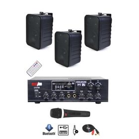Lastvoice Black Large Paket-2 Hoparlör ve Anfi Anons Ses Sistemi Seti
