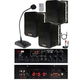 Lastvoice Black Large Paket-2 Hoparlör ve Anfi Anons Ses Sistemi Seti