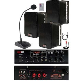 Lastvoice Black Large Paket-2 Hoparlör ve Anfi Anons Ses Sistemi Seti