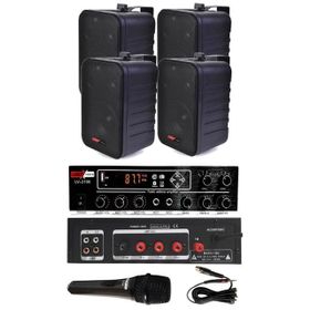 Lastvoice Black Large Paket-3 Hoparlör ve Anfi Anons Ses Sistemi Seti