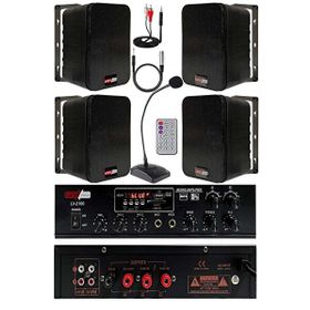 Lastvoice Black Large Paket-3 Hoparlör ve Anfi Anons Ses Sistemi Seti