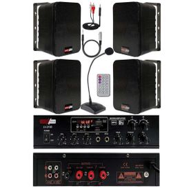 Lastvoice Black Large Paket-3 Hoparlör ve Anfi Anons Ses Sistemi Seti