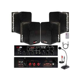 Lastvoice Black Large Paket-3 Hoparlör ve Anfi Anons Ses Sistemi Seti
