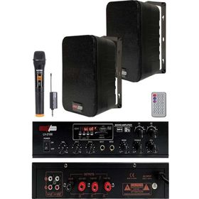 Lastvoice Black Large Plus Paket-1 Hoparlör ve Amfi Anons Ses Sistemi Seti