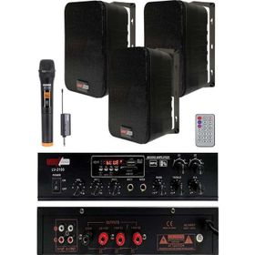 Lastvoice Black Large Plus Paket-2 Hoparlör ve Amfi Anons Ses Sistemi Seti