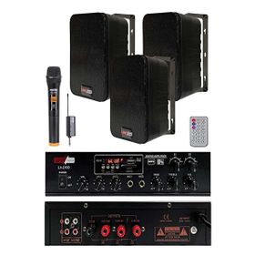 Lastvoice Black Large Plus Paket-2 Hoparlör ve Amfi Anons Ses Sistemi Seti