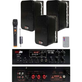 Lastvoice Black Large Plus Paket-2 Hoparlör ve Amfi Anons Ses Sistemi Seti