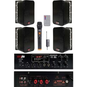Lastvoice Black Large Plus Paket-3 Hoparlör ve Amfi Anons Ses Sistemi Seti