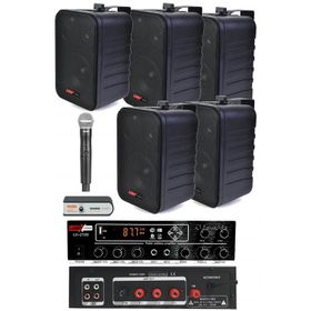 Lastvoice Black Large Plus Paket-4 Hoparlör ve Anfi Anons Ses Sistemi Seti