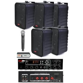 Lastvoice Black Large Plus Paket-4 Hoparlör ve Anfi Anons Ses Sistemi Seti