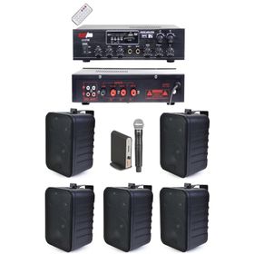 Lastvoice Black Large Plus Paket-4 Hoparlör ve Anfi Anons Ses Sistemi Seti