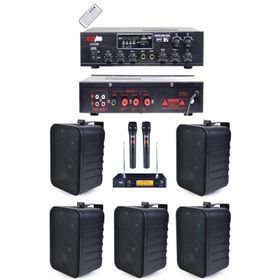 Lastvoice Black Large Plus Paket-4 Hoparlör ve Anfi Anons Ses Sistemi Seti