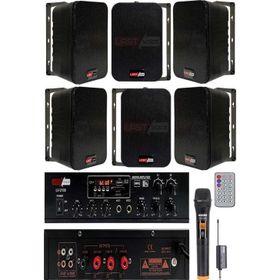 Lastvoice Black Large Plus Paket-5 Hoparlör ve Amfi Anons Ses Sistemi Seti