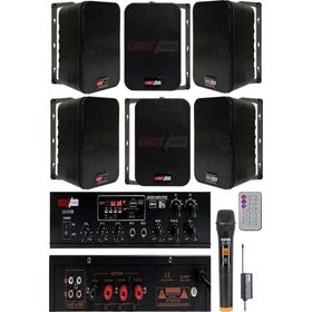 Lastvoice Black Large Plus Paket-5 Hoparlör ve Amfi Anons Ses Sistemi Seti